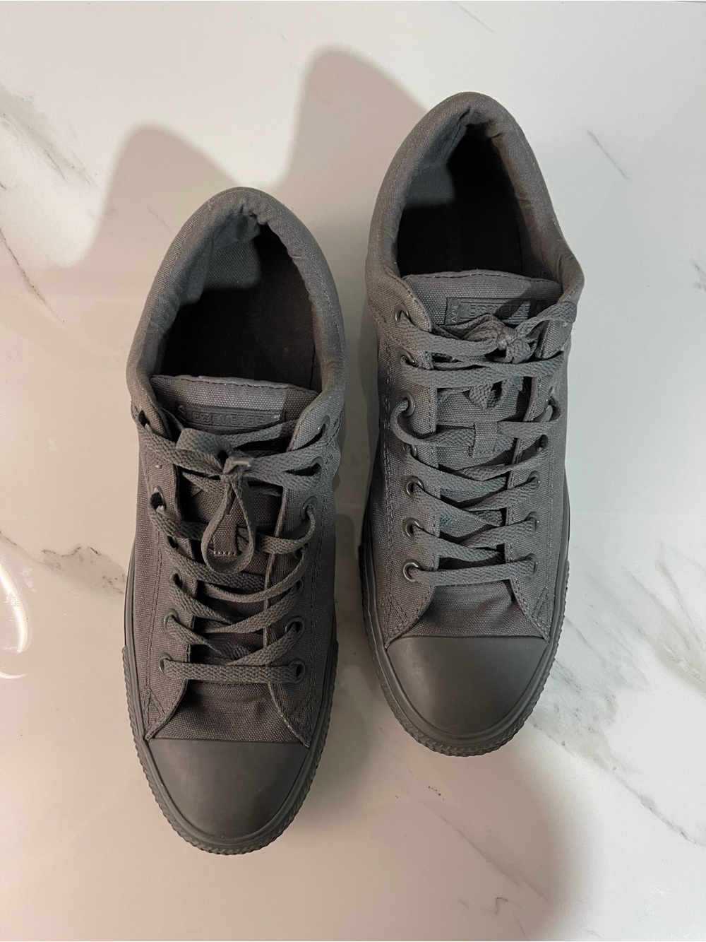 Converse Men's Low-Top Sneakers in Dark Gray - Picture 2 of 7